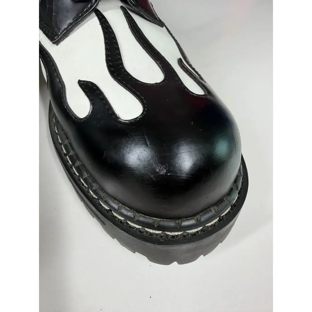 SKECHERS Platform Shoes 10 Flame Vintage 90's Rocker Punk Creepers Leather Rare